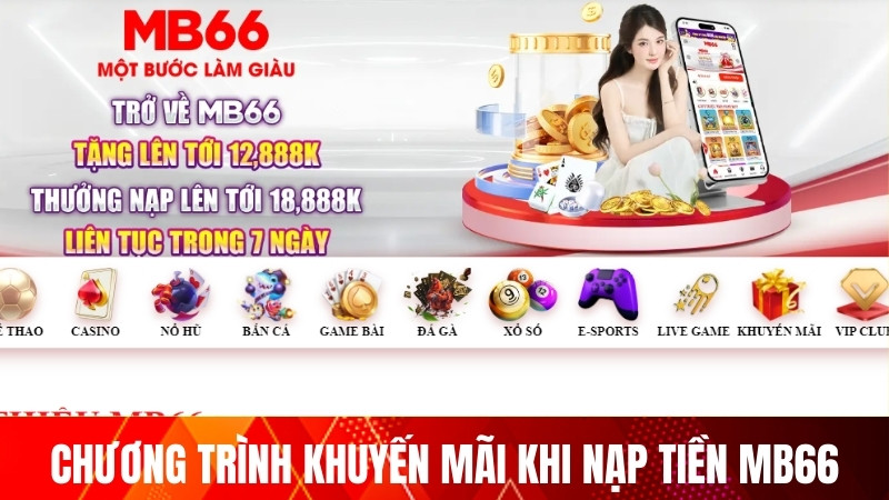 Chương trình khuyến mãi khi thực hiện nạp tiền MB66